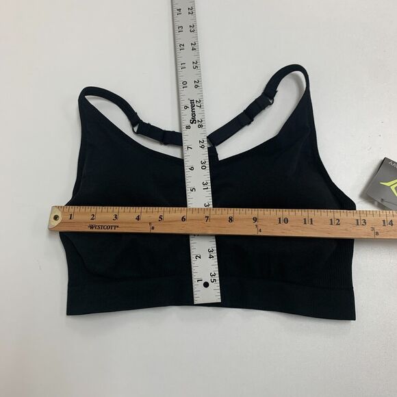 Old Navy Go Dry Sports Bra Womens XL Black Ribbed Padded Light Support Y Back - Picture 6 of 16